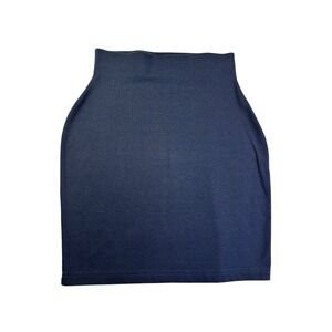 Style New York Navy Blue Jersey Knit Mini Skirt Medium Bodycon Stretch